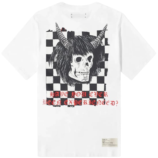 Amiri Wes Lang Checker Skull Tee Wit - Image 2