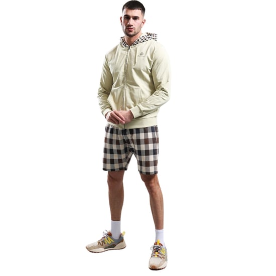 Aquascutum Active Fz Club Check Hood Beige Hoodie Met Rits - Image 4
