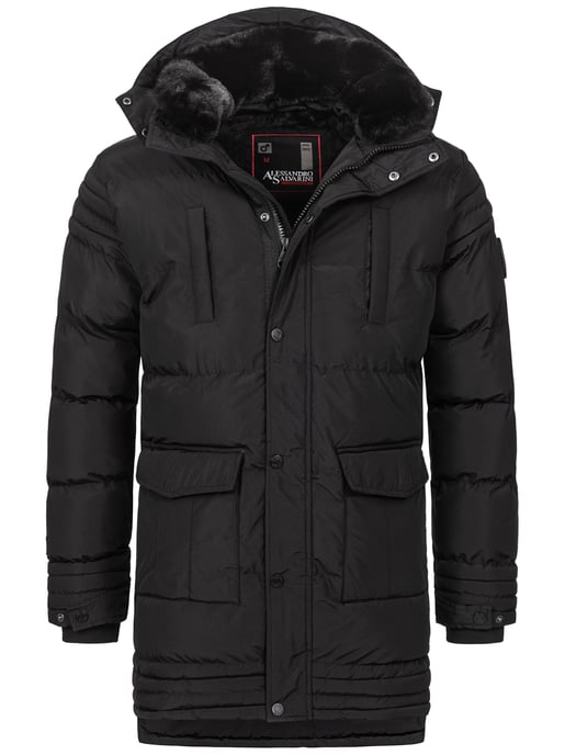 Alessandro Salvarini heren winterjas AS285 met teddyvoering en afneembare capuchon - Image 2