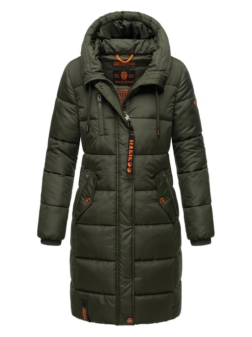 Marikoo dames winterjas – Lange gewatteerde jas met capuchon & zakken - Image 2