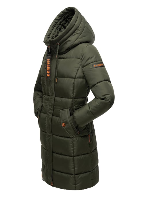 Marikoo dames winterjas – Lange gewatteerde jas met capuchon & zakken - Image 4