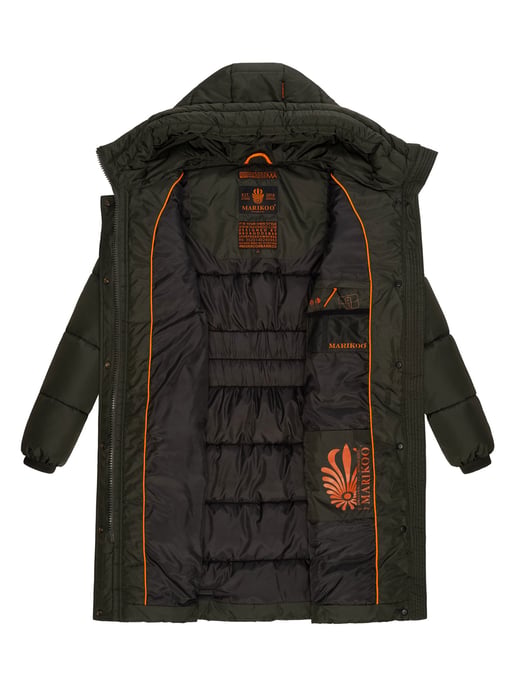 Marikoo dames winterjas – Lange gewatteerde jas met capuchon & zakken - Image 6