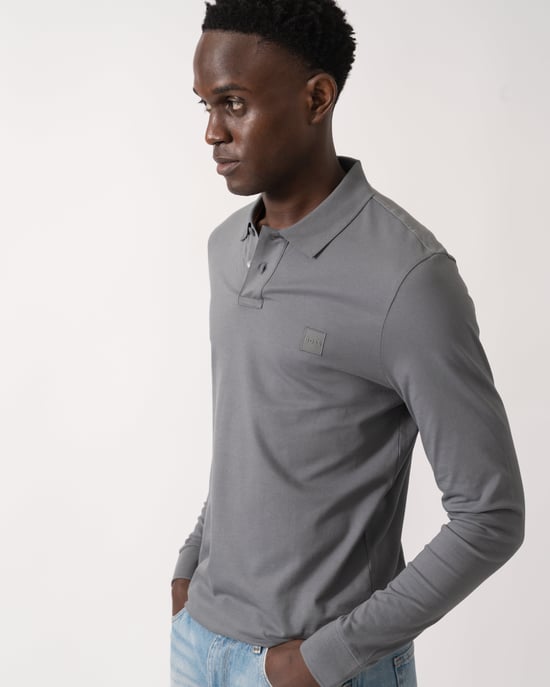 Passant Lange Mouwen Polo Shirt in Grijs - Image 2