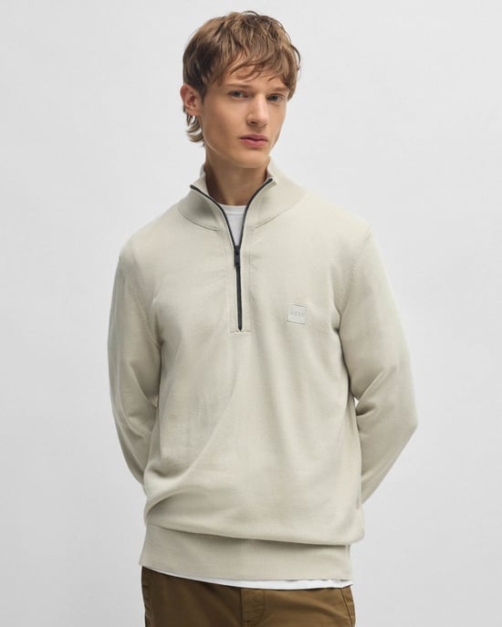 Kanobix Licht Beige 271 1/4 Zip Trui in Nude - Image 1
