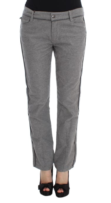 Grijze Rechte Broek met Zijstripe Detail - Image 1