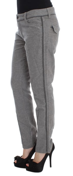 Grijze Rechte Broek met Zijstripe Detail - Image 2