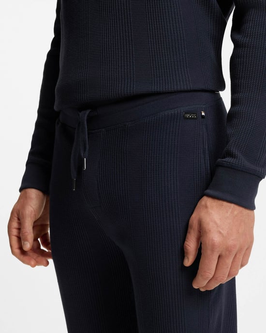 Structuur Loungewear Broek in Donkerblauw - Image 3