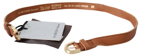 Scervino Straat Lichtbruin Leren Gouden Dubbele Gesp Tailleband - Image 2