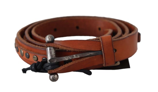 Scervino Street Bruin Echt Leren Ruwe Zilveren Gesp Riempje - Image 3