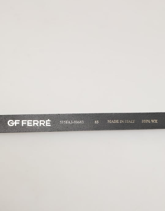 GF Ferre Zwarte Leren Slim Gouden Gesp Taille Herenriem - Image 3