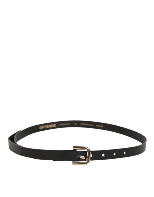 GF Ferre Zwarte Leren Slim Gouden Gesp Taille Herenriem - Image 4