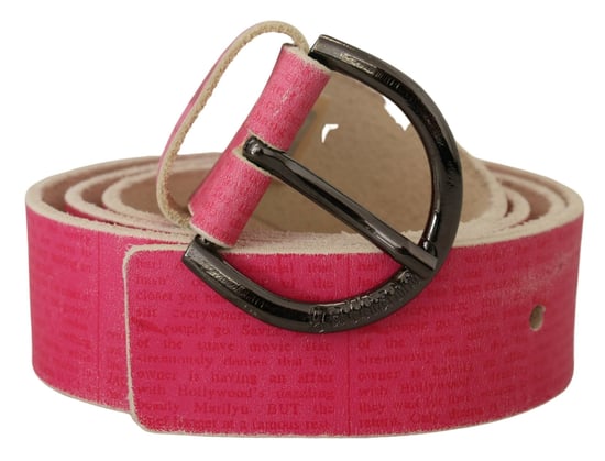 John Galliano Roze Leren Letterlogo Ronde Gesp Tailleband - Image 1