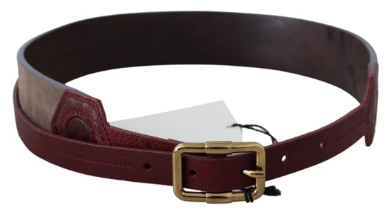 GF Ferre Bruine Leren Brede Gouden Chroom Logo Gesp Riem - Image 3