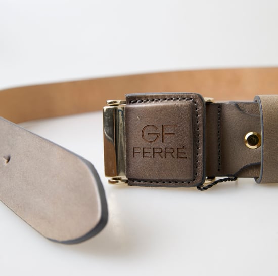 GF Ferre Bruin Leren Mode Logo Gesp Tailleband - Image 4