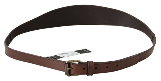 PLEIN SUD Bruine Echte Leren Rustieke Metalen Gesp Riem - Image 3