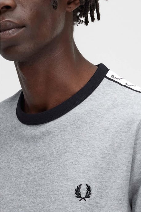 Fred Perry Heren Taped Ringer T-shirt Steel Marl - Image 5