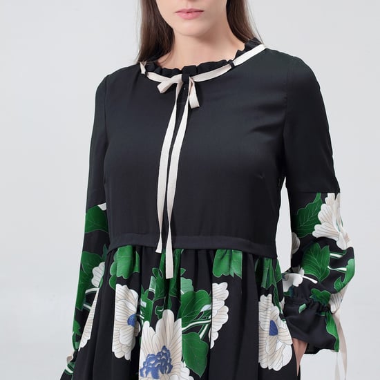 Mid-lengte blouse-jurk met bloemenprint - Image 4