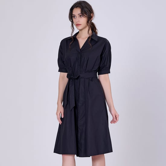 Katoenen shirtjurk met gezwollen mouwen - Image 3
