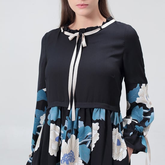 Mid-lengte blouse-jurk met bloemenprint - Image 5