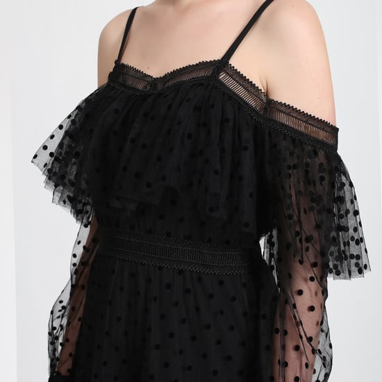Négligé -stijl jurk in polka dot tule - Image 4