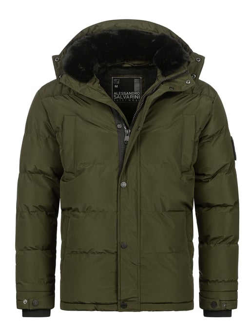 Alessandro Salvarini heren winterjas AS-326 met teddyvoering en afneembare capuchon - Image 1