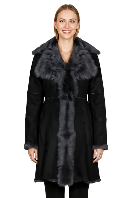 Grijze Toscaanse schapensuède leren trenchcoat voor dames - Celeste - Image 1