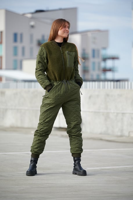 Ana Quilt Jumpsuit in Army - Image 3