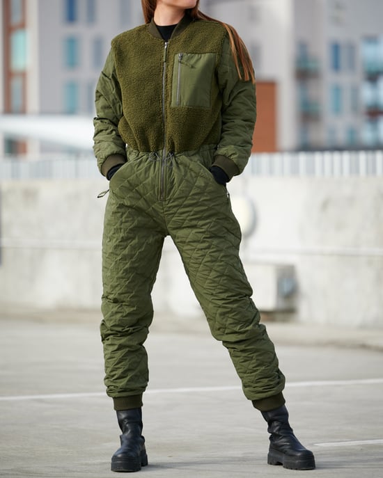 Ana Quilt Jumpsuit in Army - Image 4