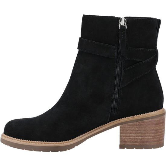 TOMS Hailey Buckle Lederen Zwarte Dames Enkellaarzen met Hak - Image 4