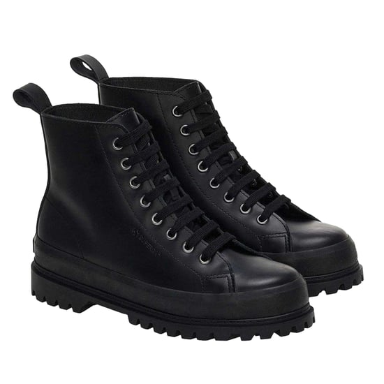 Superga Dames/Dames 2644 Alpina Box Leren Enkellaarsjes (Zwart) - Image 1