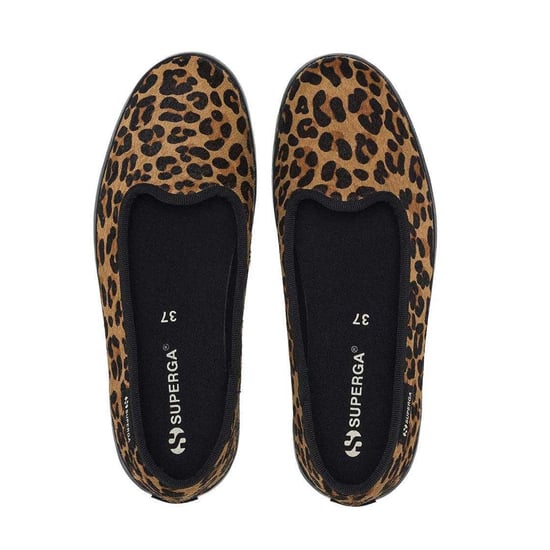Superga Dames/Dames 2441 Ballerina's van luipaardprint leer kalfshaar (Bruin/zwart) - Image 3