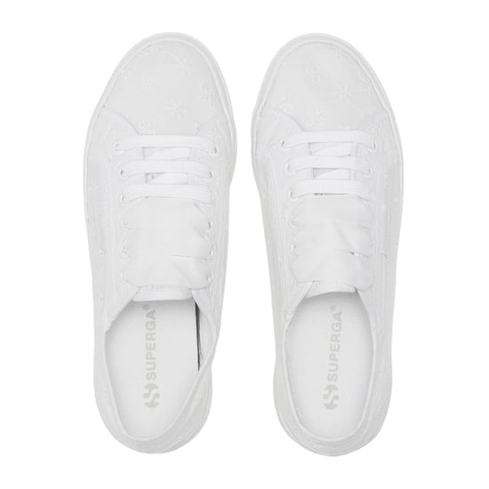 Superga Dames/Dames 2740 Sangallo Flower Trainers (Totaal Wit) - Image 4