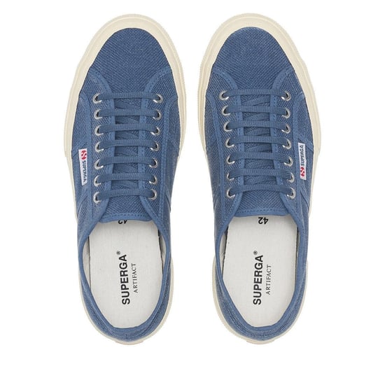 Superga Heren 2750 OG Washed Cotton Trainers (Navy/Off Wit) - Image 3