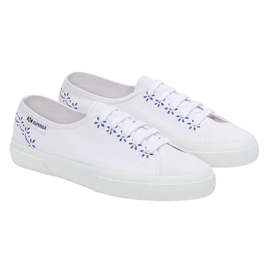 Superga Dames/Dames 3750 Leggera Ceramic Print Trainers (Wit/blauw) - Image 3