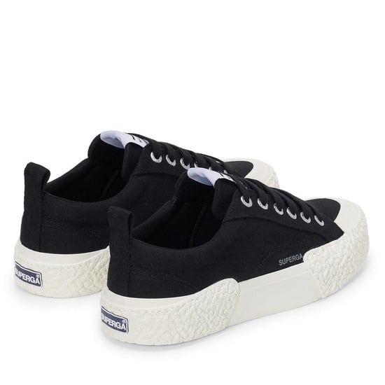 Superga Unisex 2660 Stripe Big Bumpers Trainers voor volwassenen (Zwart/Off Wit) - Image 2