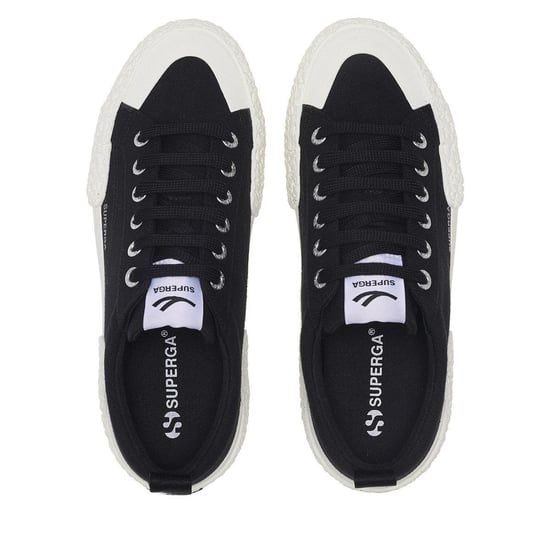 Superga Unisex 2660 Stripe Big Bumpers Trainers voor volwassenen (Zwart/Off Wit) - Image 3