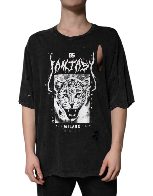 Leopard Grafische T-shirt Versleten - Image 2