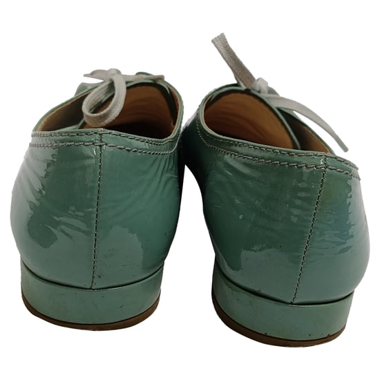 Prada Veterschoenen in Groene Patenten Leer - Image 4