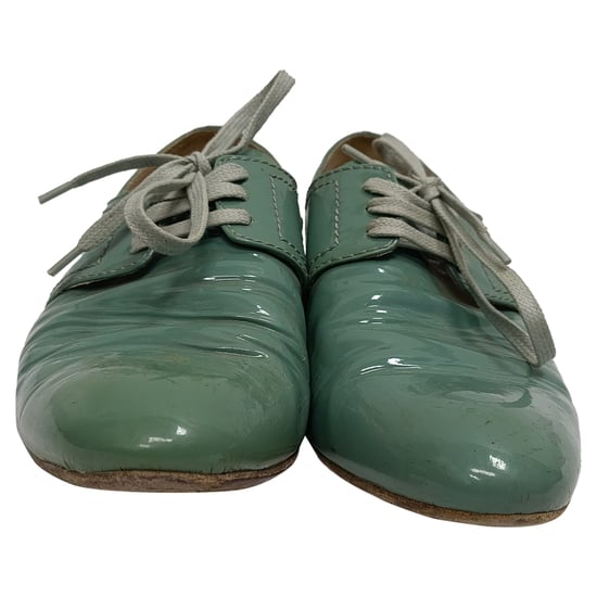 Prada Veterschoenen in Groene Patenten Leer - Image 6