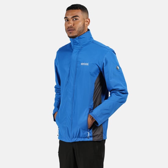Regatta Groot Buiten Mens Klassieker Matte Kap Waterdicht Jasje (Oxford Blauw/Ijzer) - Image 3