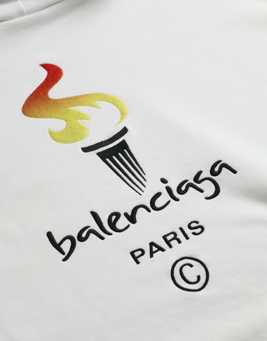 Olympische Toorts Logo Hoodie Oversized Breiwerk - Image 6