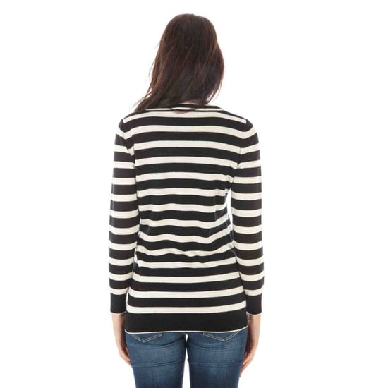 Gestreepte V-hals Merino Wol Trui - Image 2