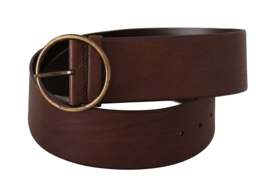 Leren Riem Bruin Met Ronde Gesp - Image 2