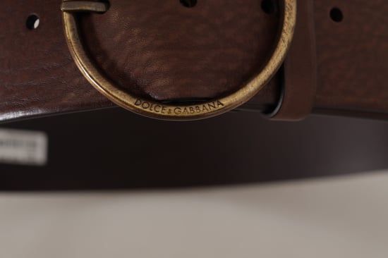 Leren Riem Bruin Met Ronde Gesp - Image 4