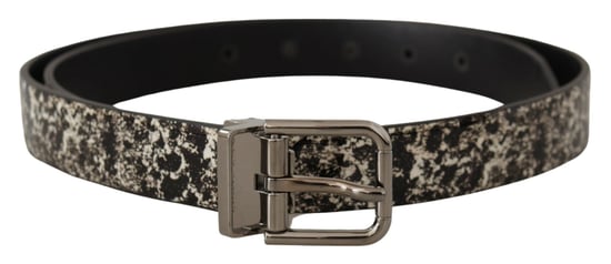 Geprinte Leren Riem Zwart en Wit - Image 1