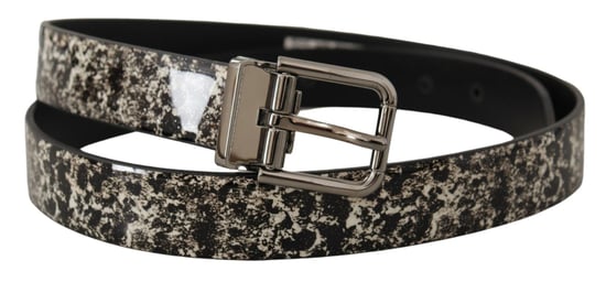 Geprinte Leren Riem Zwart en Wit - Image 3