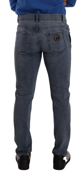 Tweekleurige Versleten Denim Jeans - Image 3