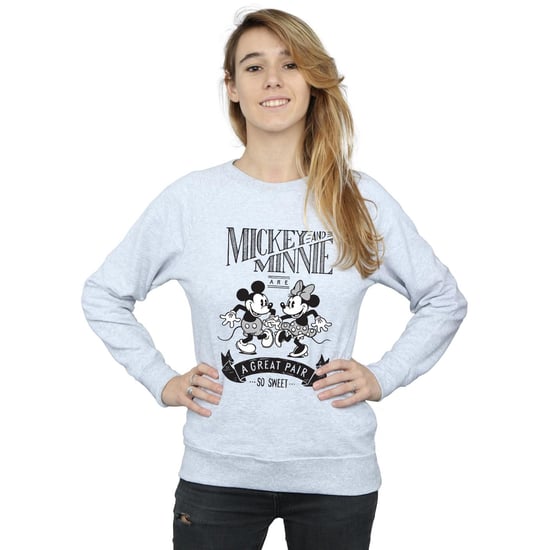 Disney Dames/Dames Mickey en Minnie Mouse Groot Paar Sweatshirt (Heide Grijs) - Image 2