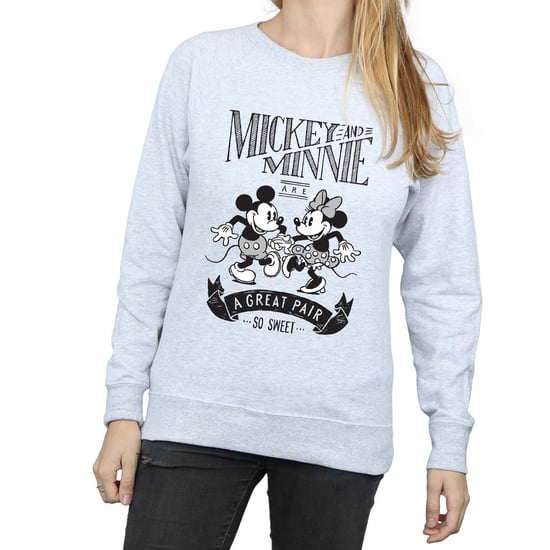 Disney Dames/Dames Mickey en Minnie Mouse Groot Paar Sweatshirt (Heide Grijs) - Image 3