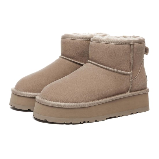 EverAu Dames/Dames Dusky Classic Cow Suede Mini Laarzen (Bruin) - Image 3